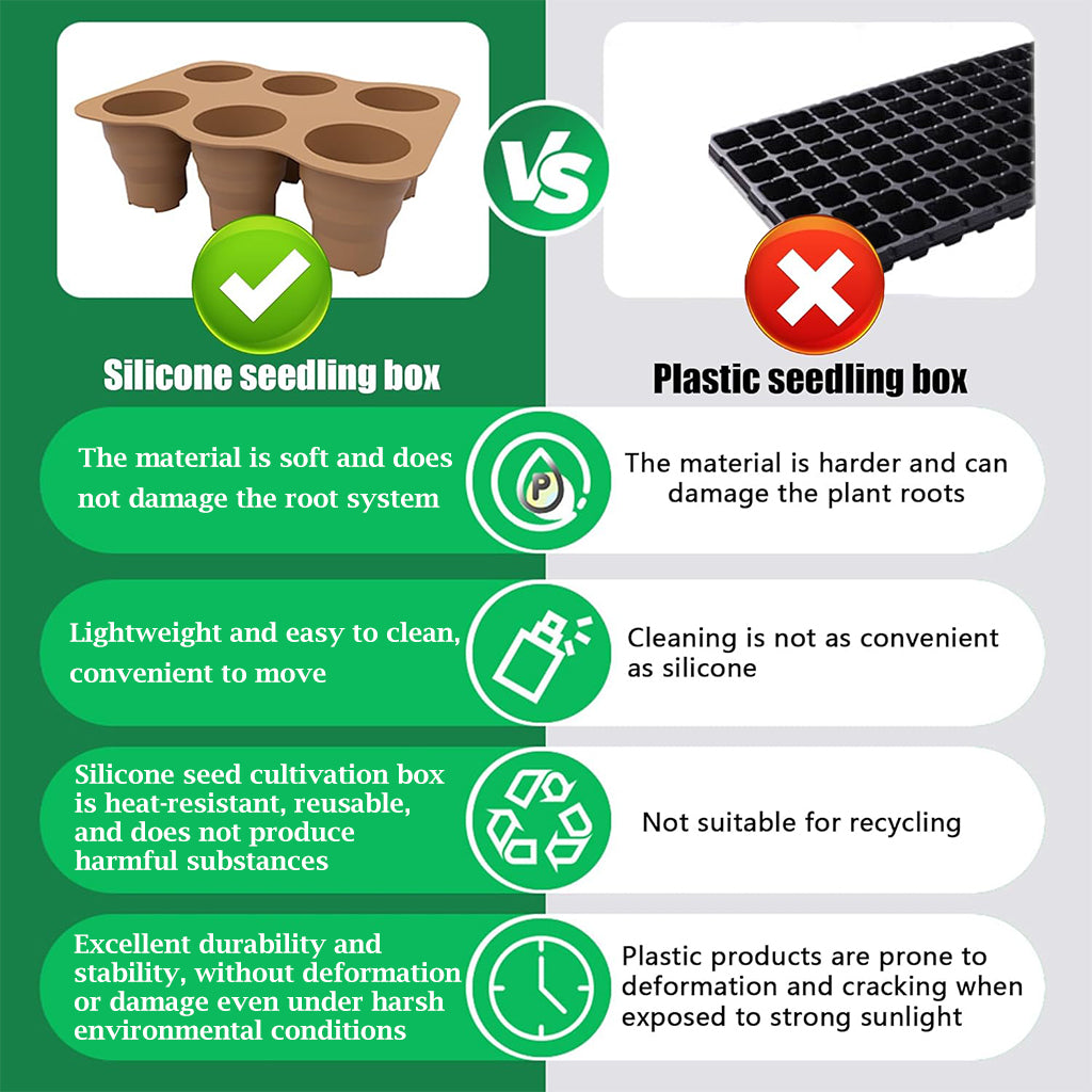 HASTHIP® Silicone Seed Starter Tray 6-Cell Seed Starter Tray Seedling Tray Reuseable Ventilation Seed Propagation Tray Plant Seeds Starter Tray Seeds Nursery Tray HASTHIP® Silicone Seed Starter Tray 6-Cell Seed Starter Tray Seedling Tray Reuseable Ventilation Seed Propagation Tray Plant Seeds Starter Tray Seeds Nursery Tray